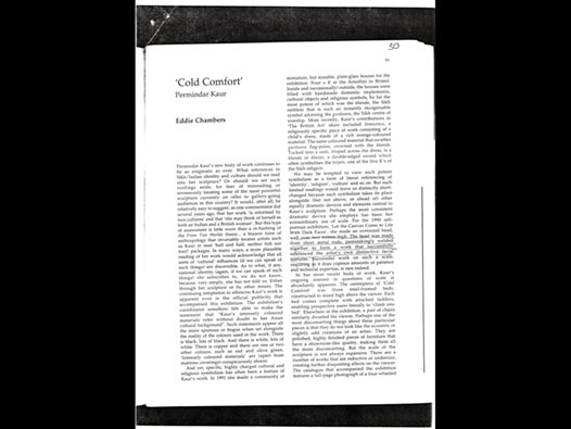 image of Permindar Kaur | Cold Comfort - Eddie Chambers&rsquo; review