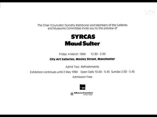 image of Syrcas | Maud Sulter - Manchester City Art Gallery invite