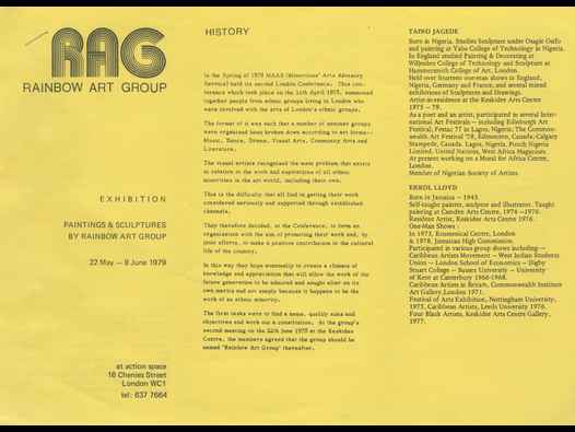 image of Rainbow Art Group exhibition leaflet (Action Space)